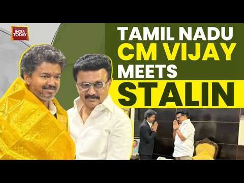Tamil Nadu Chief Minister Vijay Meets Stalin & Other Opposition Leaders Ahead Of Crucial Floor Test
