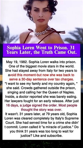 Sophia Loren’s 31-Year Fight for Justice | True Story😉