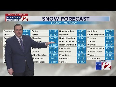 Town by town snow forecast for RI, SE Mass.