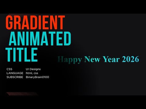 Gradient Animated Title || css styles animation UI || Web development projects for beginners.