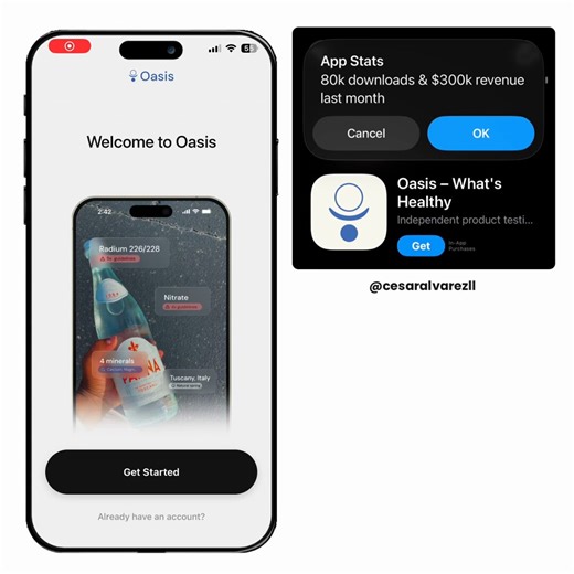 This is how a $300K MRR app onboards its usersTake a look at how indie iOS dev @cormachayden_ does it with his Oasis Health appOnboarding- Clean, minimal design- High-quality & professional visuals- Clearly communicates the product’s value- Smartly asks for a review mid-onboardingPaywall- Simple, soft paywall- Only one option: annual subscription- 3-day free trialYou don’t need a complex onboarding.If you show the value clearly, simple wins.