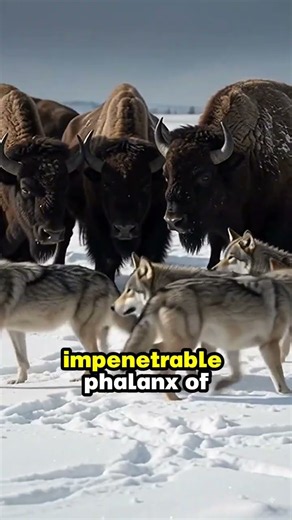 Wolves vs Musk Oxen 🐺 This Defense Protects Their Babies! 😱 #Shorts