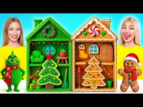 We Build Amazing Doll House | Grinch VS Gingerbread Man Challenge by Multi DO Smile