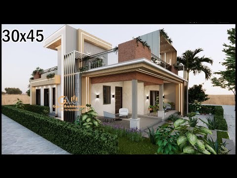 30 X 45 4 Room House Design With 2 Toilet And Varandha, Gopal Architecture