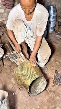 Golden Scrap Metal Becomes a Handmade Bucket 🪣 | Zero Power Tools #Shorts