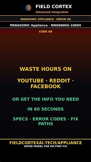 Panasonic Appliance Error OE Fix | Field Cortex #Shorts