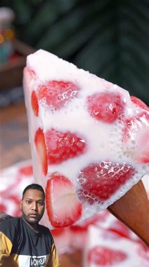 “3 Ingredient Strawberry Ice Cream 🍓 (No Machine!) | Ready at Home!” #shorts