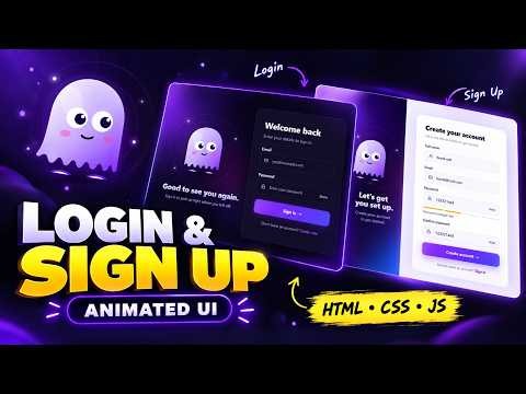 Animated Login & Sign Up Form | HTML, CSS & JavaScript (Full Coding) #webdevelopment #uidesign