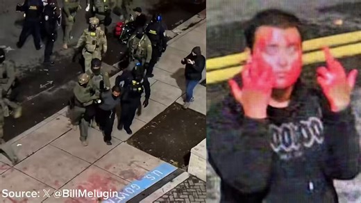 🚨 LMFAO! An Antifa militant, who dumped red paint on the ICE facility here in Portland last night, was just arrested after he returned tonightAnd @BillMelugin_ caught him VISIBLY SHAKING like a little girl while custody 🤣These thugs are MUCH weaker than they pretend to be