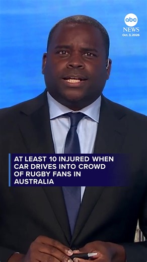 A vehicle drove into a crowd standing on a road to cheer on the Newcastle Knights rugby team north of Sydney on Saturday, injuring 10 people, including several children, Australian officials said.