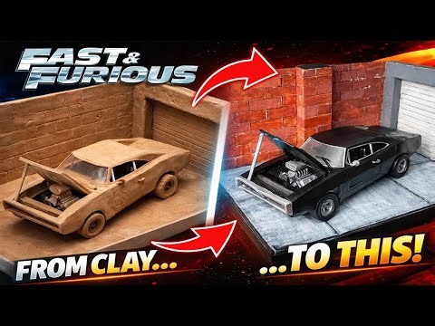 I Spent 365 Hours Making the Fast & Furious Charger V8 from Clay | Clay Car Tutorial