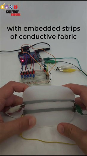 robotic skin with silicone rubber and conductive fabric | science project