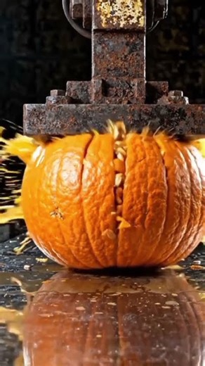 Hydraulic Press vs Giant Pumpkin 🎃💥