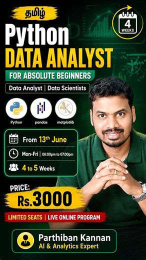 Python Data Analyst Boot Camp Program | 4 to 5 Weeks | Online Live | Variablz Academy