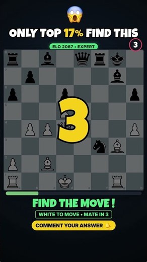 Can you solve this 2067 ELO mate in 3? #chess #shorts