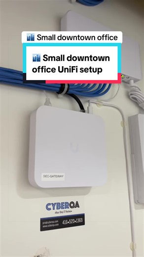 🏙️ A compact @Ubiquiti Inc. UniFi setup for a small downtown office—powered by Cloud Gateway Max, Flex 2.5G PoE switch and U7 In-Wall access points. ⚡ 2.5GbE networking, 🛜 Wi-Fi 7 and neatly managed cabling. Installed by CyberQA. 🛠️ #UniFi #Ubiquiti #WiFi7 #OfficeNetwork #CyberQA