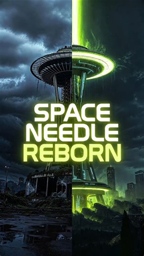 Aliens rebuilt seattle's Space Needle in 40 seconds? #SpaceNeedle #Shorts #AlienRestoration #scifi
