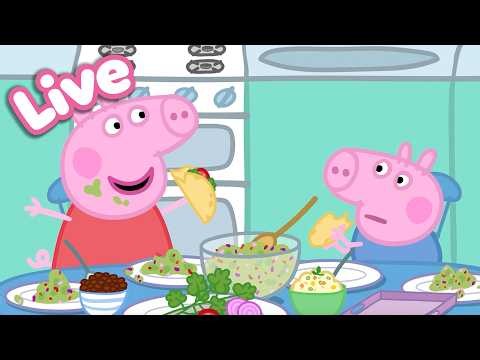 🍎 Peppa Pig Best Bites LIVE! 🐷 Peppa’s Food & Cooking Moments | Tales Full Episodes 24/7