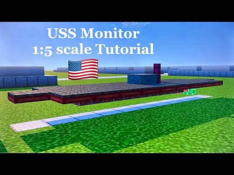 Minecraft USS Monitor 1:5 scale Tutorial | Union ironclad warship 