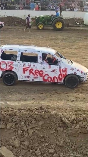 Demolition derby cars before the madness
