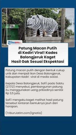 Pengakuan Kades soal Patung Macan Putih: Pakai Dana Pribadi Rp 3,5 Juta, Tapi Hasilnya Seperti Itu