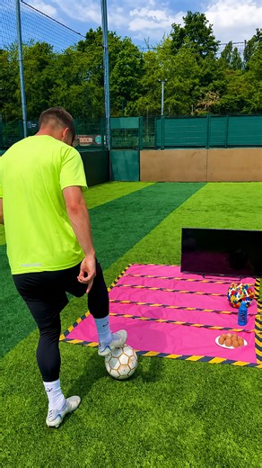Ladder falls on pitch during soccer warm-up