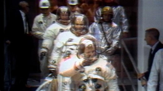 Neil Armstrong and Buzz Aldrin become the first men to walk on the moon