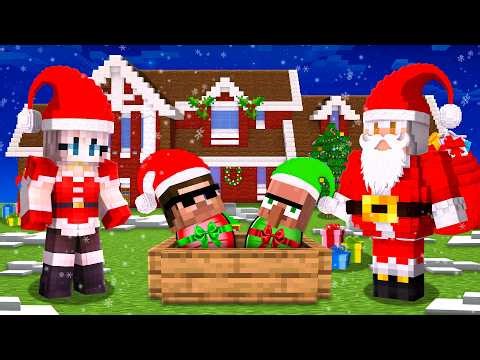 We Got Adopted By SANTA FAMILY in Minecraft..