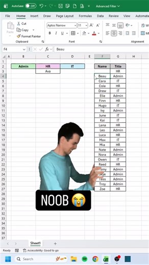 Advanced Filter in Excel!🔥 #excel