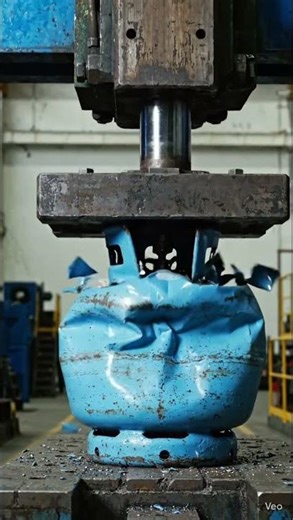 1000 Ton Press vs LPG Gas Cylinder 😱🔥#DontTryThis#ExperimentVideo#ViralContent#Dangerous#TrendingNow