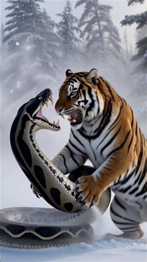 Tiger🐅 VS Python🐲 Real Fight #shortsvideo #animals #childrensstory
