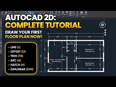 AutoCAD Basic Tutorial for Beginners | Floor Plan Drawing Step by Step