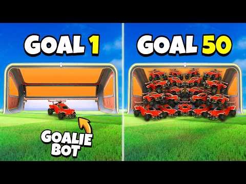 Rocket League, but every goal we score adds a GOALIE BOT to the net