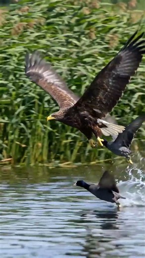 Bald Eagle Attacks a Duck | Incredible Low-Flying Hunting Strike