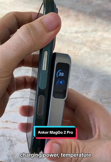 This Anker MagGo 2 Pro power bank charges your iPhone wirelessly at up to 25W with Qi2, featuring a built-in SnapCool cooling fan, smart display and adjustable stand. Plus, it has a 10,000mAh battery and 45W USB-C charging. #AnkerMagGo2Pro #AnkerPowerBank #MagSafe #Tech #powerbank AnkerPartner