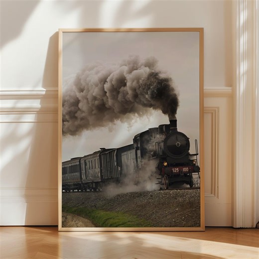 Steam Train Vintage Poster Print - Vintage Steam Train Wall Art - Railway Engine Home Decor - Travel Transport Wall Decor Posters - Etsy