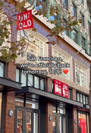 San Francisco, we’re officially back. ❤️ A little sneak peek before doors open tomorrow. See you 10/9 at 10AM at 801 Market Street. ✨ #UNIQLO #UNIQLOUSA #SanFrancisco #SF #StoreOpening
