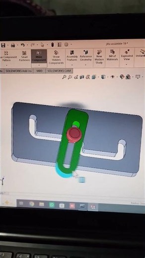 Pin slote mate feature 3D modeling in solidworks #automobile #solidworks
