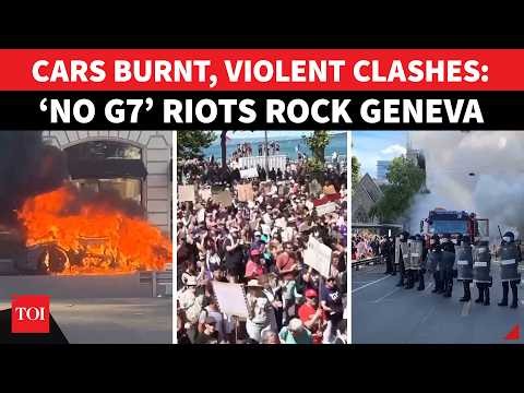 ‘TRUMP GO AWAY’: Teslas Torched, UN Office SMASHED As G7 Rioters Clash With Police On Geneva Streets