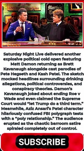 SNL Pulls In Matt Damon To Torch Trump Allies in Cold Open