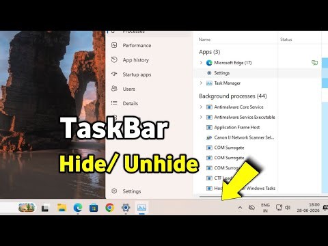 Taskbar Hide And Unhide | How To Hide And Unhide Taskbar In Windows 11