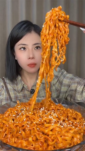 ASMR Spicy Noodles & Fried Eggs Mukbang | Fire Ramen Eating Sounds #mukbang