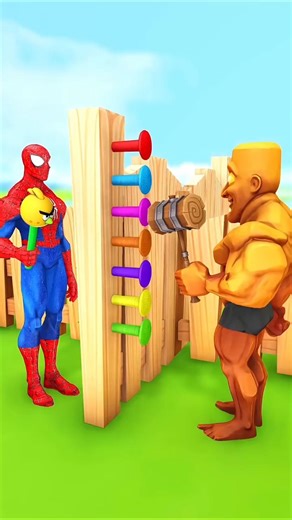Spider-man vs Tung tung tung hammering nails back and forth #funny #gamespeed #animation