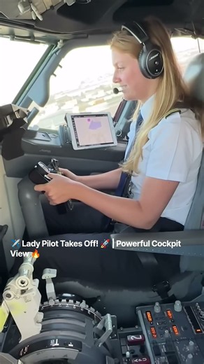 ✈️ Lady Pilot Takes Off! 🚀 | Powerful Cockpit View 🔥