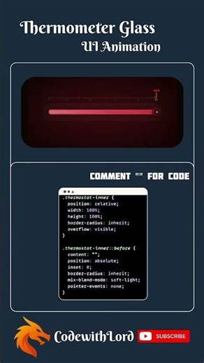 Glassmorphism Thermometer UI Animation using HTML CSS & JavaScript | Futuristic Temperature Slider