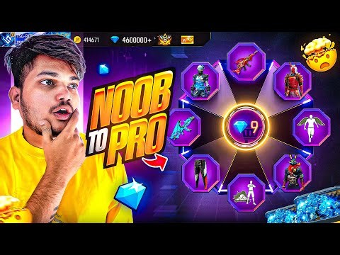 FREE FIRE NOOB ID TO PRO IN 19999DIAMONDS 💎BUYING ALL ITEMS FROM NEW MYSTERY EVENT -GARENA FREE FIRE