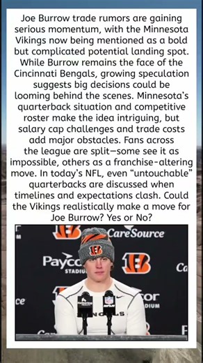Joe Burrow to Vikings? Trade Rumors Explode 🟣🏈