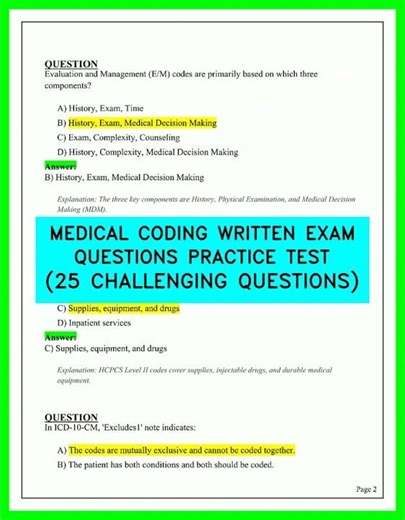 Medical Coding: 25 Difficult Test Questions & Answers with Detailed Explanations for Exam Success