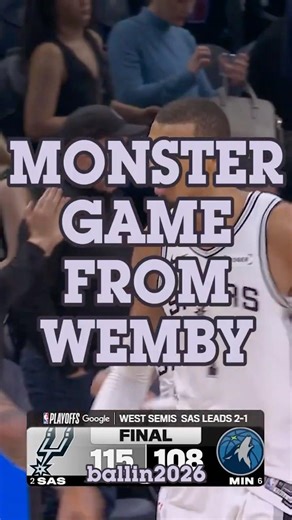 ALIEN TAKEOVER! 👽🪐 Wemby Drops 39 in Game 3 Masterclass! #Wemby #Spurs
