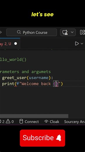 Parameters in Python #pythontutorial #coding